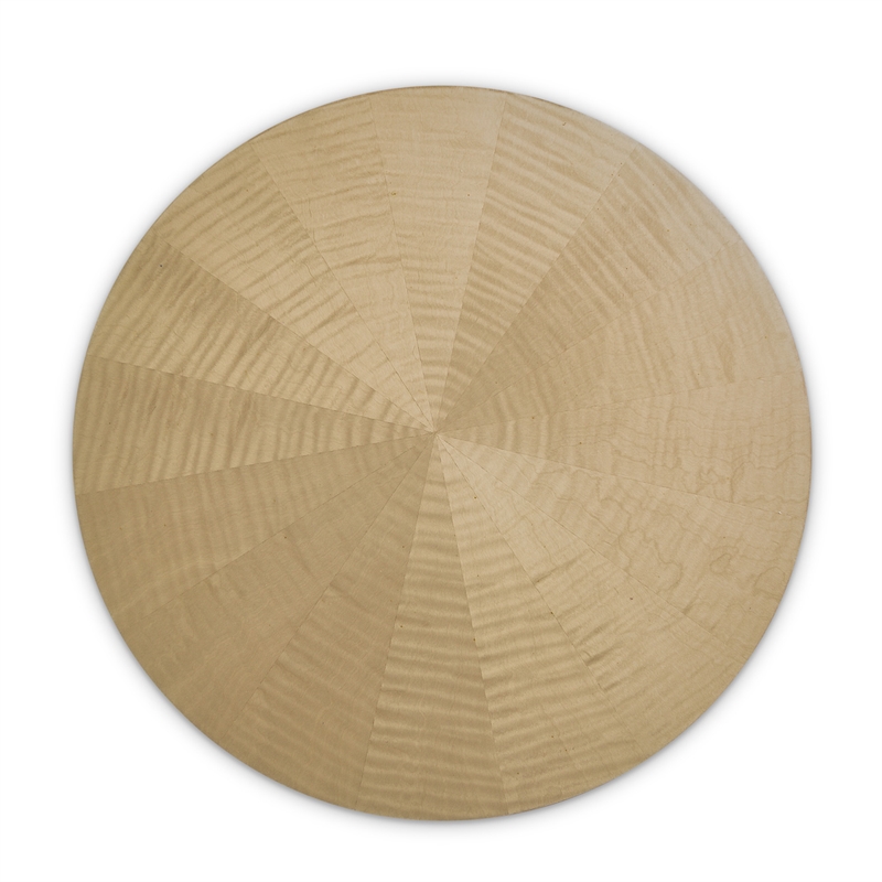 Pemberly Row Transitional Round Wood Pedestal Tea Table - Chardonnay
