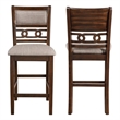 Pemberly Row Solid Wood Counter Chair in Cherry Brown (Set of 2)