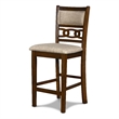 Pemberly Row Solid Wood Counter Chair in Cherry Brown (Set of 2)