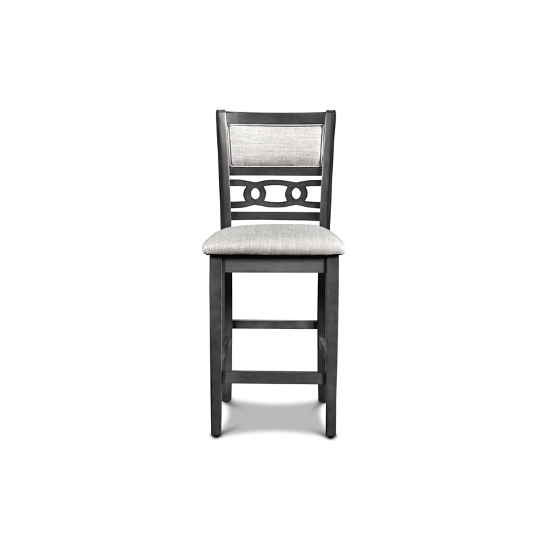 Pemberly Row Contemporary Solid Wood Counter Chair in Gray (Set of 2)