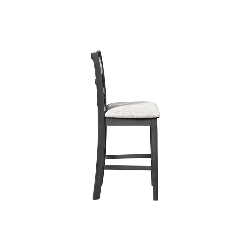 Pemberly Row Contemporary Solid Wood Counter Chair in Gray (Set of 2)