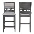 Pemberly Row Contemporary Solid Wood Counter Chair in Gray (Set of 2)