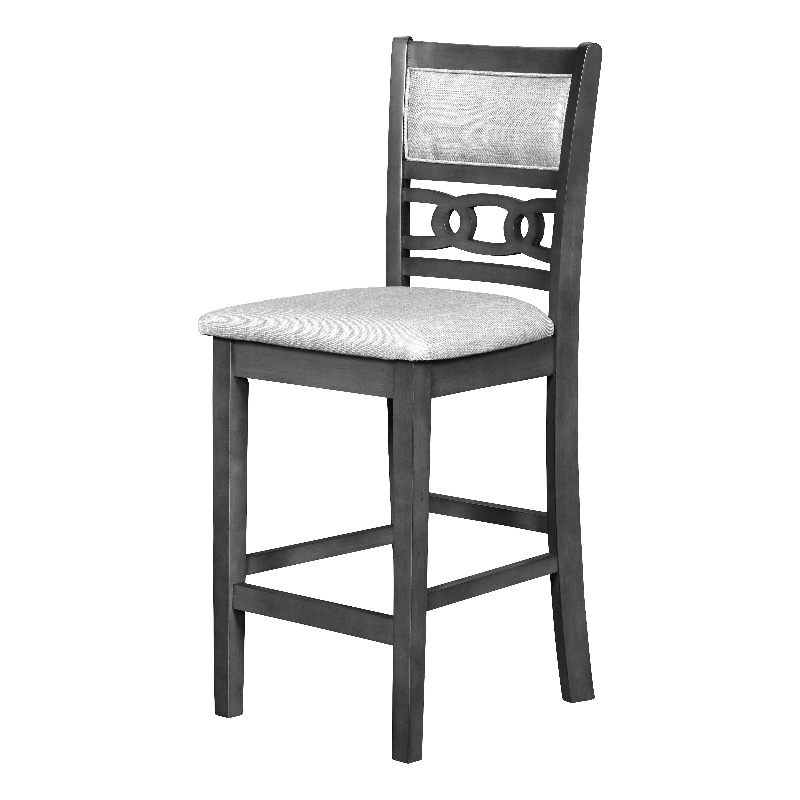 Pemberly Row Contemporary Solid Wood Counter Chair in Gray (Set of 2)