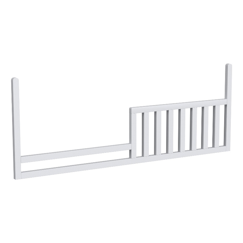Pemberly Row Modern Wood Convertible Toddler Rail in Ash Linen White