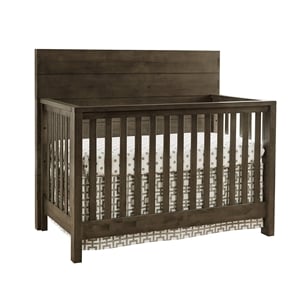 Pemberly Row Dovetail Contemporary Wood Convertible Crib in Graphite Gray