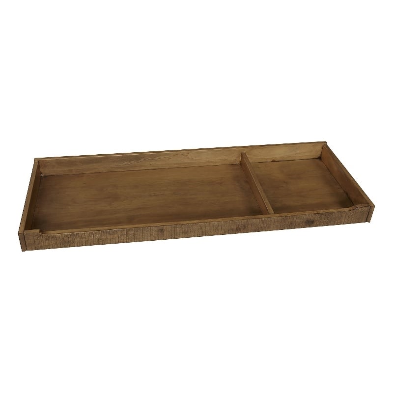 Pemberly Row Urban Rustic Transitional Wood Changing Tray in Brushed Wheat