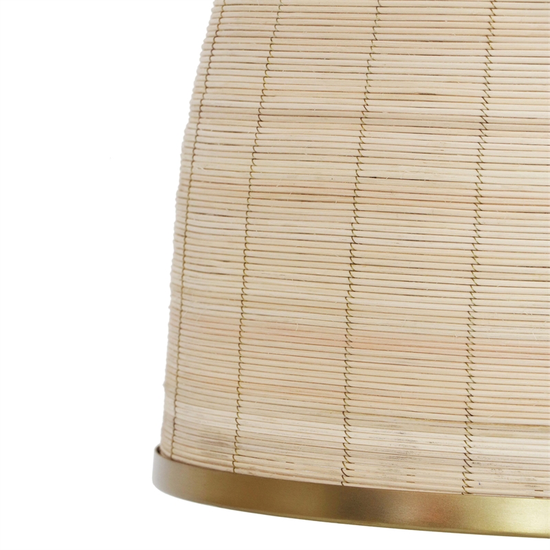 Pemberly Row Transitional Rattan Pendant Lamp in Natural Finish