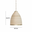 Pemberly Row Transitional Rattan Pendant Lamp in Natural Finish