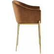 Pemberly Row Contemporary Saddle Velvet Counter Stool in Brown