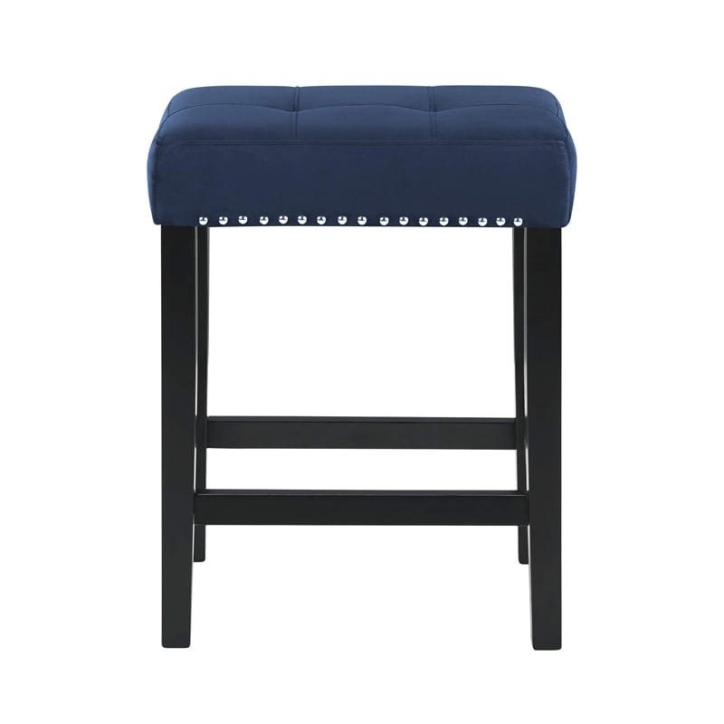 Pemberly Row Contemporary 4-Piece Faux Marble & Wood Bar Set in Blue