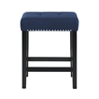 Pemberly Row Contemporary 4-Piece Faux Marble & Wood Bar Set in Blue