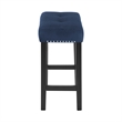 Pemberly Row Contemporary 4-Piece Faux Marble & Wood Bar Set in Blue