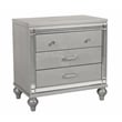 Pemberly Row 4-Piece Wood Queen Bedroom Set with Nightstand in Silver