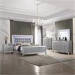 Pemberly Row 4-Piece Wood Queen Bedroom Set with Nightstand in Silver