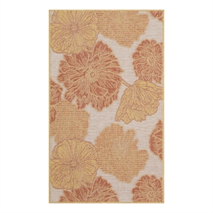 Pemberly Row Contemporary Home Garden Oasis 3' x 5' Coral Area Rug