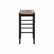 Pemberly Row Square Rush Bar Height Backless Bar Stool - Black