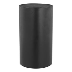 Pemberly Row Contemporary Round Stone Pedestal Low in Black Finish
