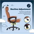 Pemberly Row Executive Big & Tall Ergonomic Office Chair Bonded Leather Cognac