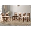 Pemberly Row Transitional Solid Wood Counter Chair in Cherry (Set of 6)