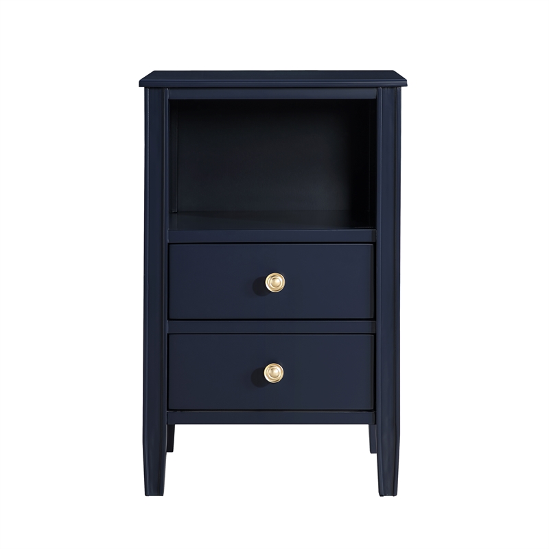 Pemberly Row 2-drawer Midnight Blue Painted Storage Nightstand