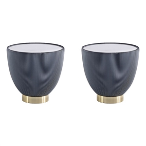 Pemberly Row Contemporary End Table with Steel Frame in Gray - Set of 2