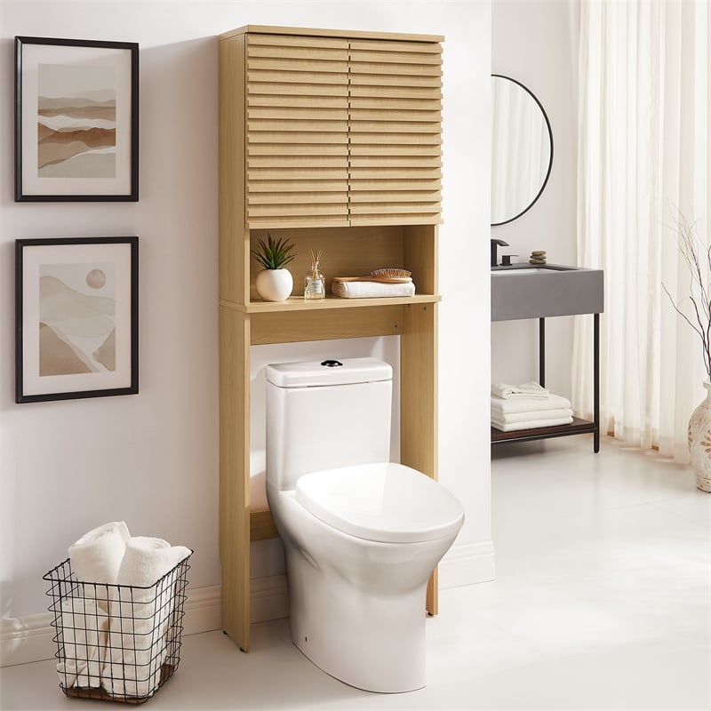 Pemberly Row Over the Toilet Bathroom Storage Cabinet in Oak