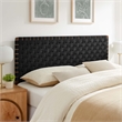 Pemberly Row Weave Vegan Leather Queen Headboard in Walnut Black