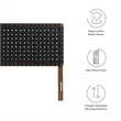 Pemberly Row Weave Vegan Leather Queen Headboard in Walnut Black