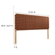 Pemberly Row Weave Vegan Leather King Headboard in Natural Brown