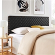 Pemberly Row Weave Vegan Leather King Headboard in Walnut Black