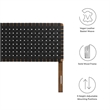 Pemberly Row Weave Vegan Leather King Headboard in Walnut Black