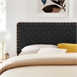 Pemberly Row Weave Vegan Leather King Headboard in Walnut Black