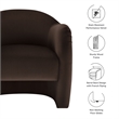 Pemberly Row Contemporary Wood Accent Chair in Chocolate Brown