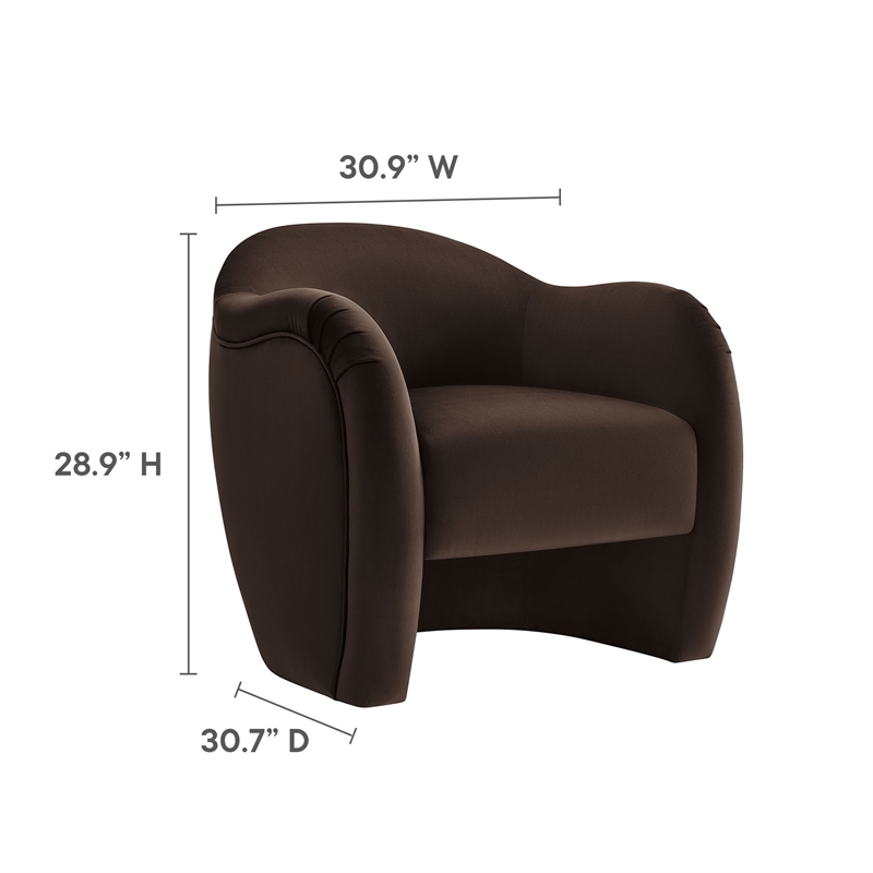 Pemberly Row Contemporary Wood Accent Chair in Chocolate Brown