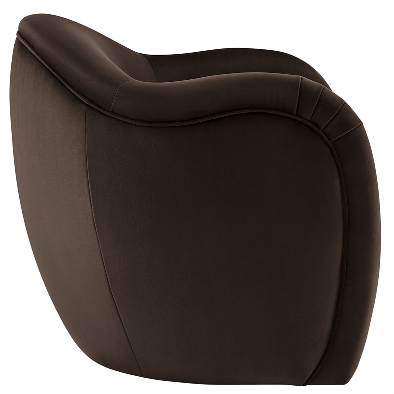 Pemberly Row Contemporary Wood Accent Chair in Chocolate Brown