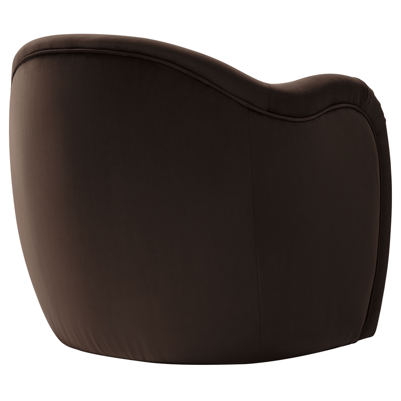 Pemberly Row Contemporary Wood Accent Chair in Chocolate Brown