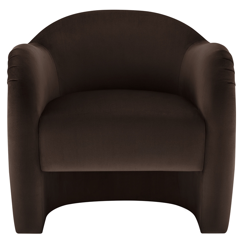 Pemberly Row Contemporary Wood Accent Chair in Chocolate Brown