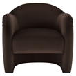 Pemberly Row Contemporary Wood Accent Chair in Chocolate Brown