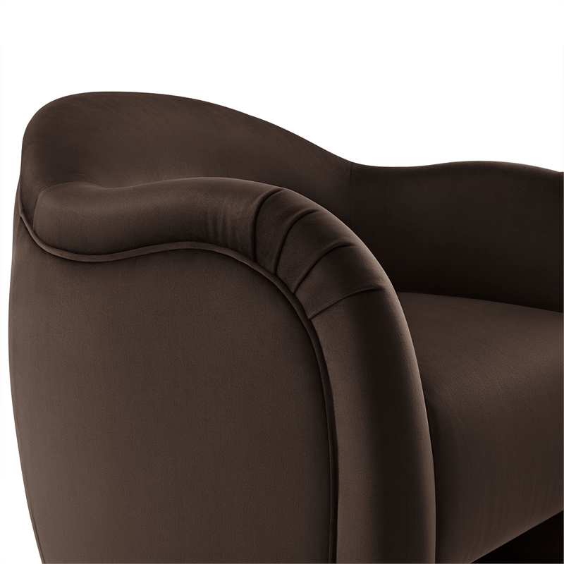 Pemberly Row Contemporary Wood Accent Chair in Chocolate Brown