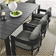 Pemberly Row Contemporary Aluminum Dining Set in Gray Finish