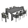 Pemberly Row Contemporary Aluminum Dining Set in Gray Finish