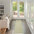 Pemberly Row Courtyard 6' Runner Ivory Green Fabric Area Rug
