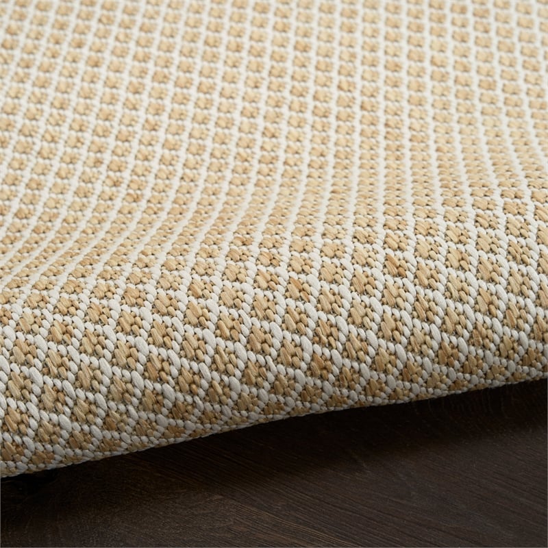 Pemberly Row Contemporary Courtyard 2' x 3' Natural Fabric Area Rug