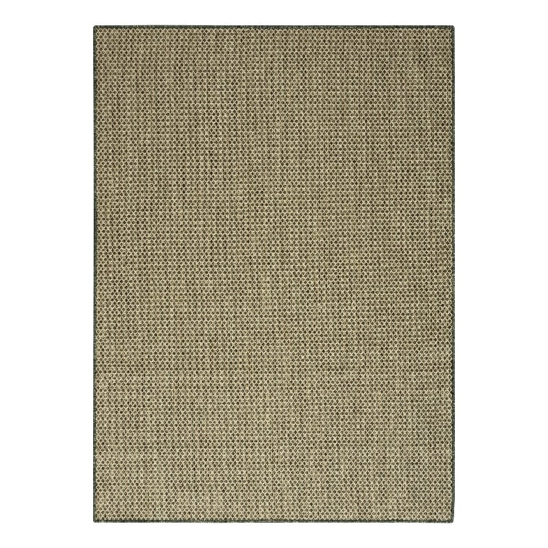 Pemberly Row Contemporary Courtyard 4' x 6' Green Fabric Area Rug