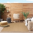 Pemberly Row Contemporary Courtyard 4' x 6' Jute Fabric Area Rug
