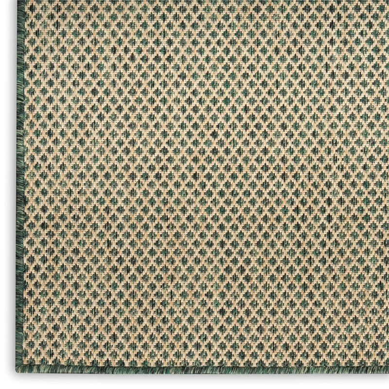 Pemberly Row Contemporary 8' x 10' Green Fabric Geometric Area Rug