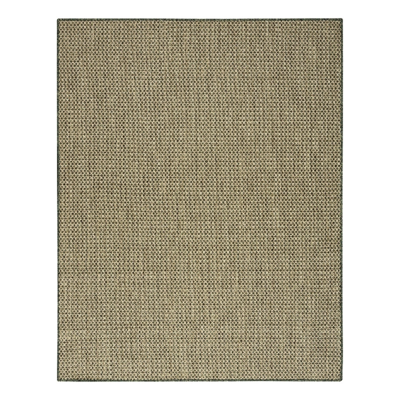 Pemberly Row Contemporary 8' x 10' Green Fabric Geometric Area Rug