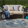 Pemberly Row Contemporary 2' x 4' Blue Polypropylene Area Rug