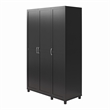 Pemberly Row 3 Door Wardrobe with Hanging Rod and Adjustable Shelving in Black