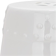Pemberly Row Contemporary Ceramic Garden Stool in White Finish